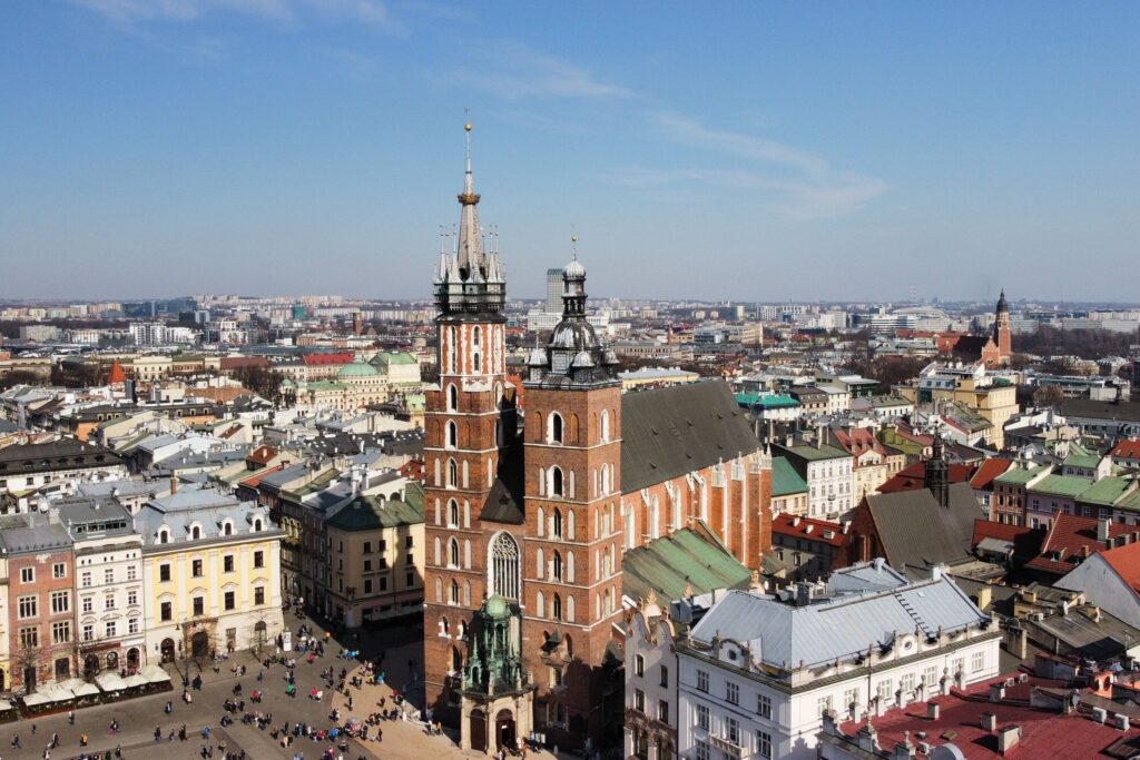 Rynek Główny i Bazylika Mariacka w Krakowie