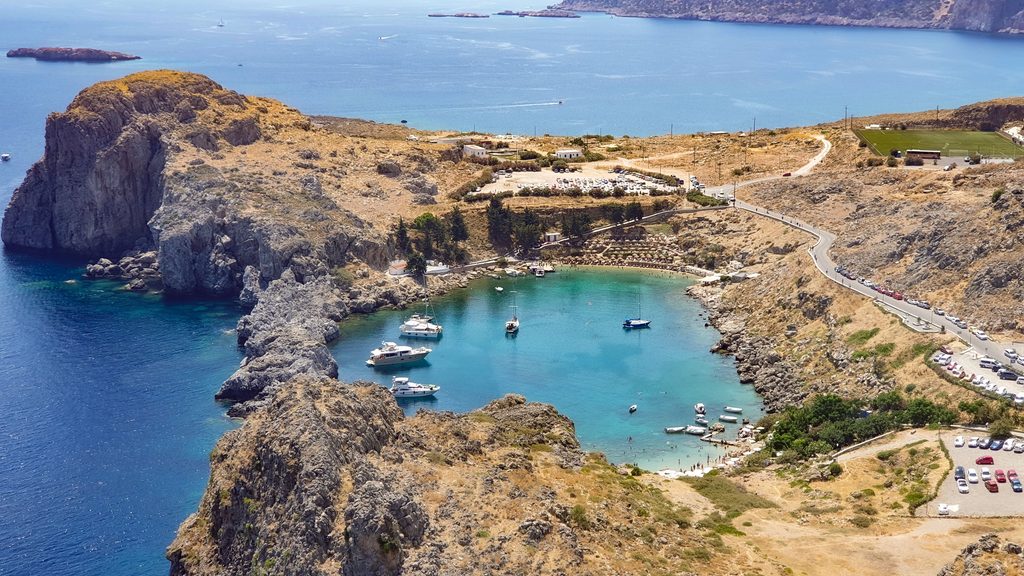 Zatoka Saint Paul’s Bay w Lindos na Rodos